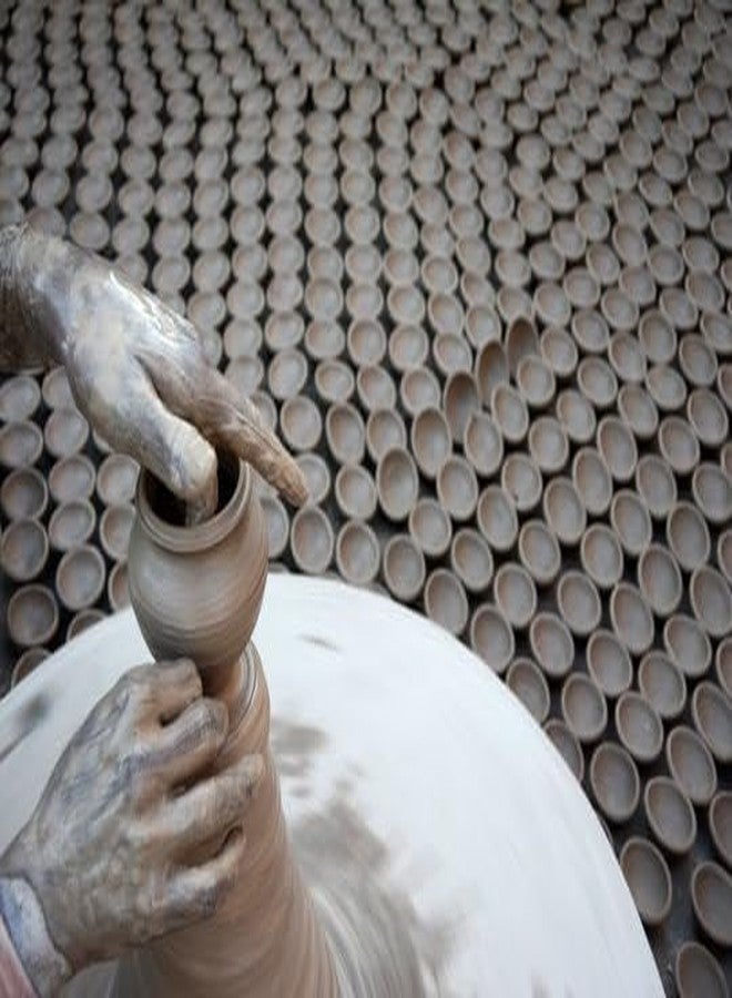 GWAN طين جوان الطبيعي ديوالي كي ديي التقليدي الطين الترابي ديي | ميتي كي ديي | دياس لبوجا، (مجموعة من 24) - Image 3